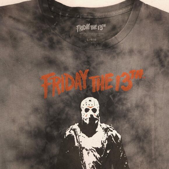 Friday the 13th Movie Crew Neck Short Sleeve Graphic T Shirt Mens Size L Tie Dye - Picture 1 of 9